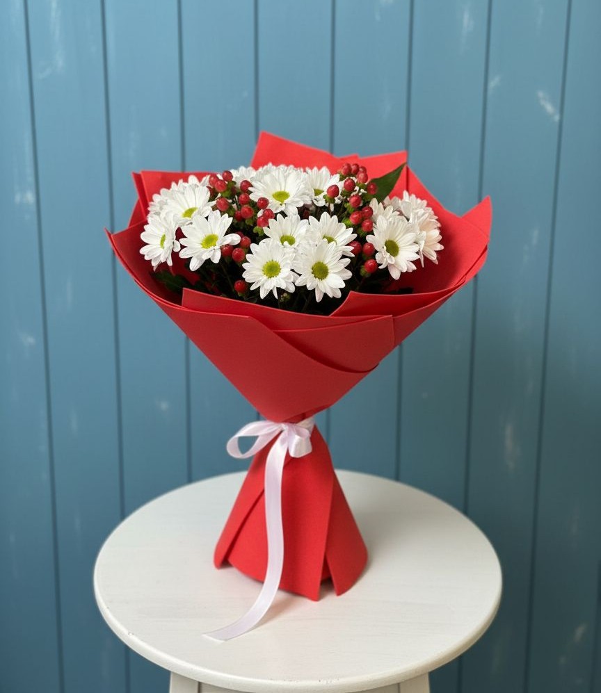 Букет цветов из: Хризантемы в Красной Пойме