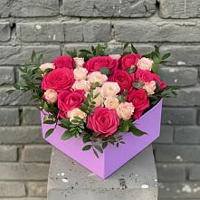 Цветочная композиция из Розы в коробке в Красной Пойме