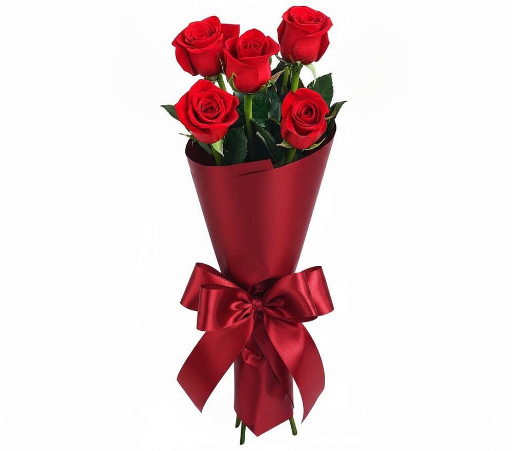 Букет 5 Красных роз Эдлесс Лав в Красной Пойме