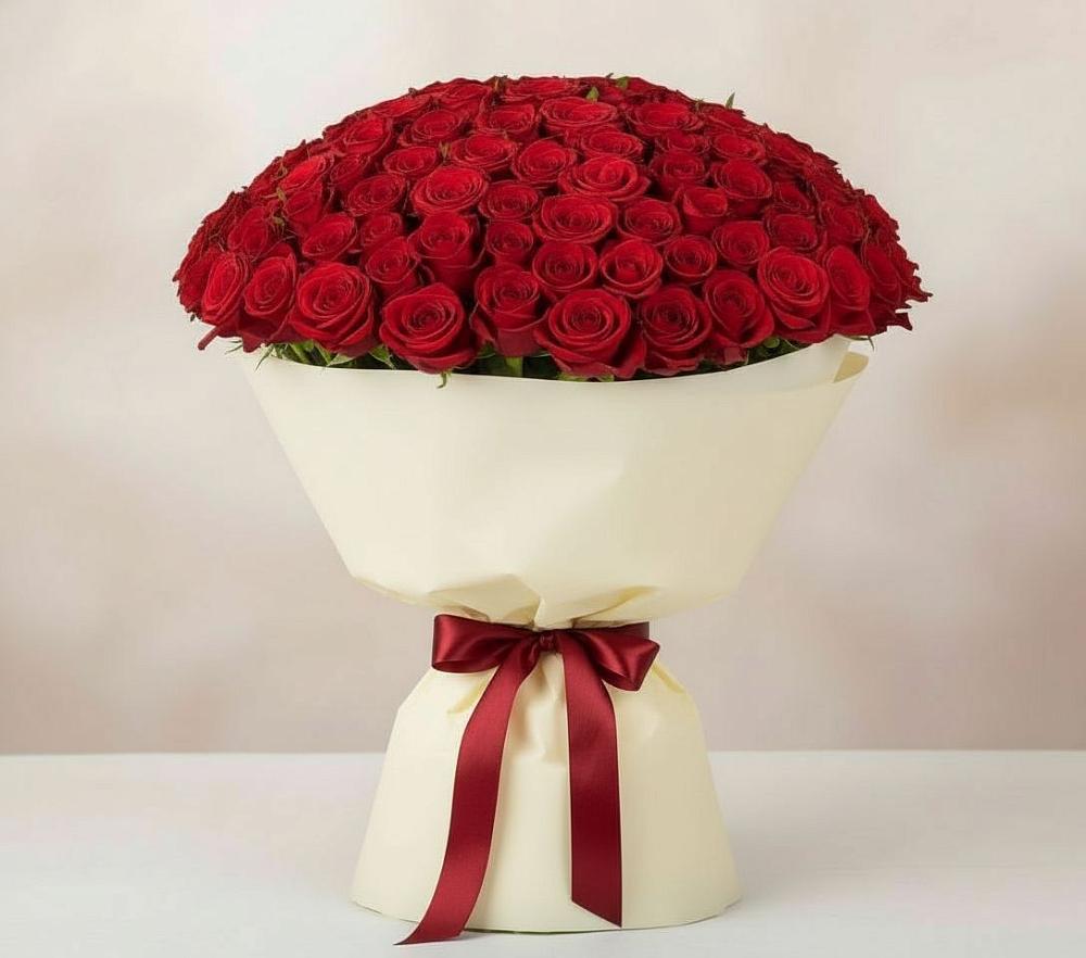 Букет 101 Красная роза Милано в Красной Пойме