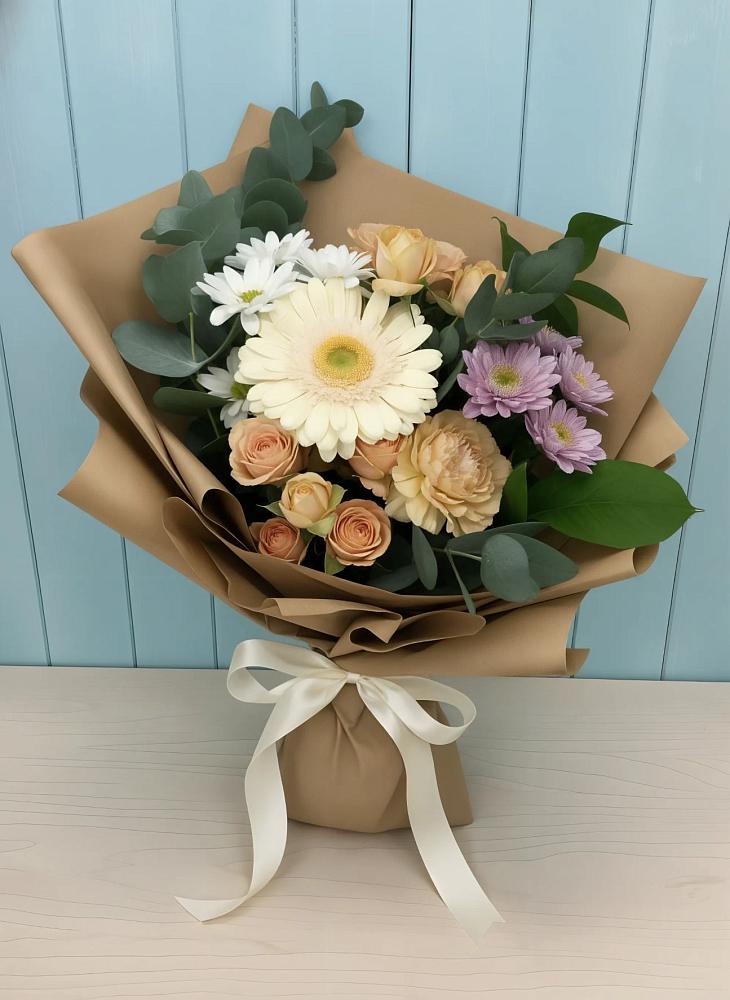 Букет цветов из: Герберы и Хризантемы в Красной Пойме