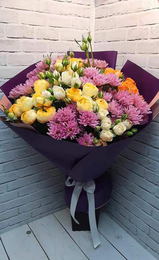 Букет цветов из: Хризантемы и Розы в Красной Пойме