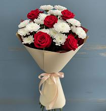 Букет цветов из:  Розы и Хризантемы в Красной Пойме