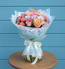 Букет цветов из:  Хризантемы и Розы в Красной Пойме