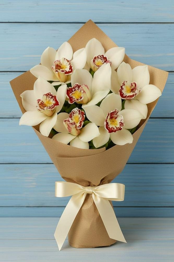 Букет цветов из: Орхидеи и Розы в Красной Пойме